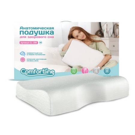 Подушка анатомическая под голову (с выемкой под плечо) для взрослых Comfortline, арт. CL-200